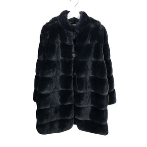 Unisex Mignelin - Kunstkarusnahast mantel, suurus 134 - 140 - Must (2)