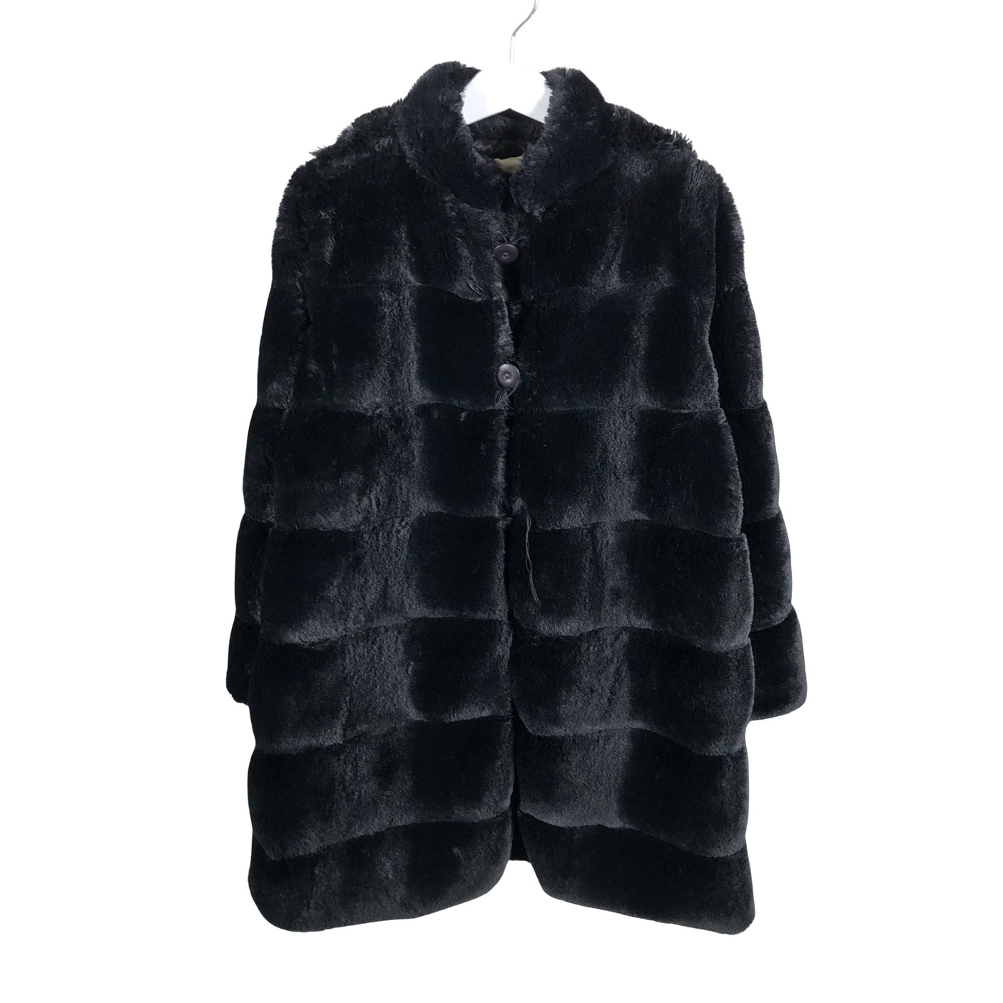 Unisex Mignelin - Kunstkarusnahast mantel, suurus 134 - 140 - Must (1)