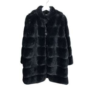 Unisex Mignelin - Kunstkarusnahast mantel, suurus 134 - 140 - Must (1)