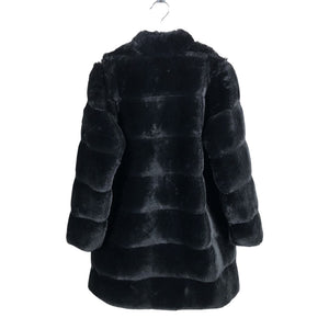 Unisex Mignelin - Kunstkarusnahast mantel, suurus 134 - 140 - Must (3)