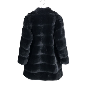 Unisex Mignelin - Kunstkarusnahast mantel, suurus 134 - 140 - Must (4)