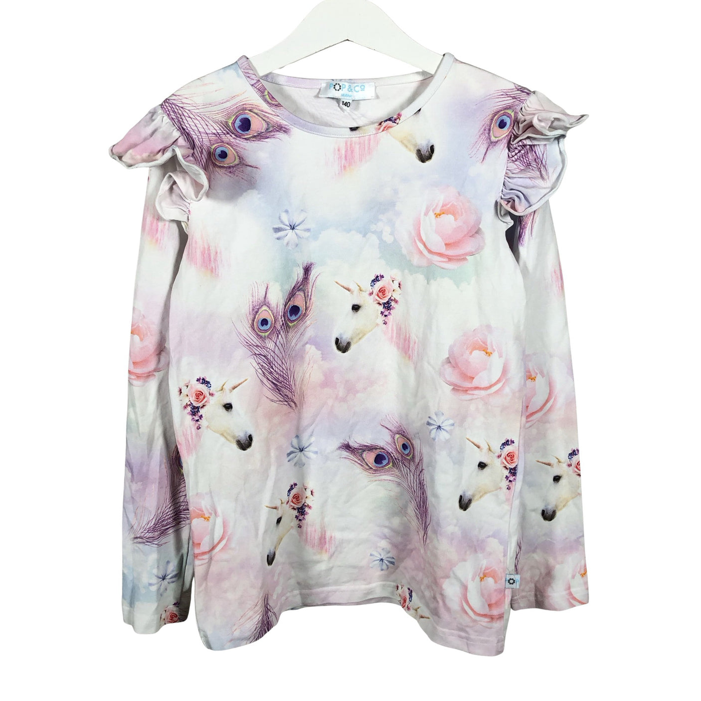 Unisex Pop & Co Helsinki - Trikotaažist pluus, suurus 134 - 140 - Valge (2)
