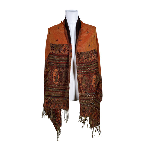 Unisex Pashmina - Õhuke sall, suurus Maxi - Oranž (2)