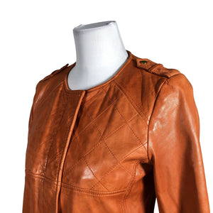 Unisex Massimo Dutti - Nahktagi, suurus 38 - Oranž (2)