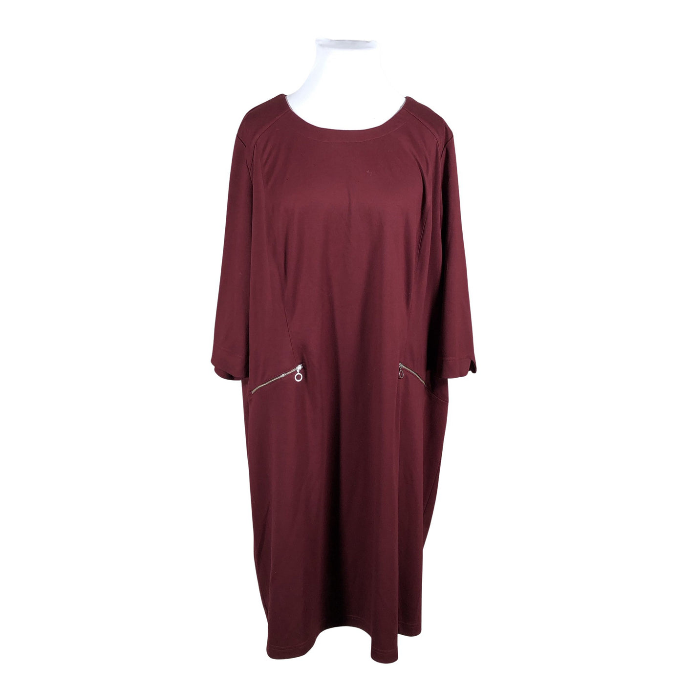 Unisex Sheego - Trikotaažist kleit, suurus 58 - Veinipunane (1)