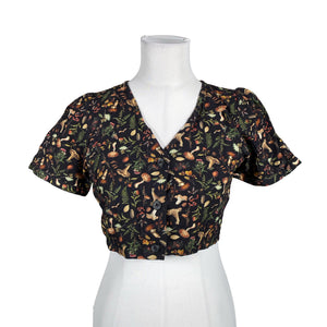 Unisex Disturbia - Lühikeste käistega pluus, suurus 38 - Must (1)