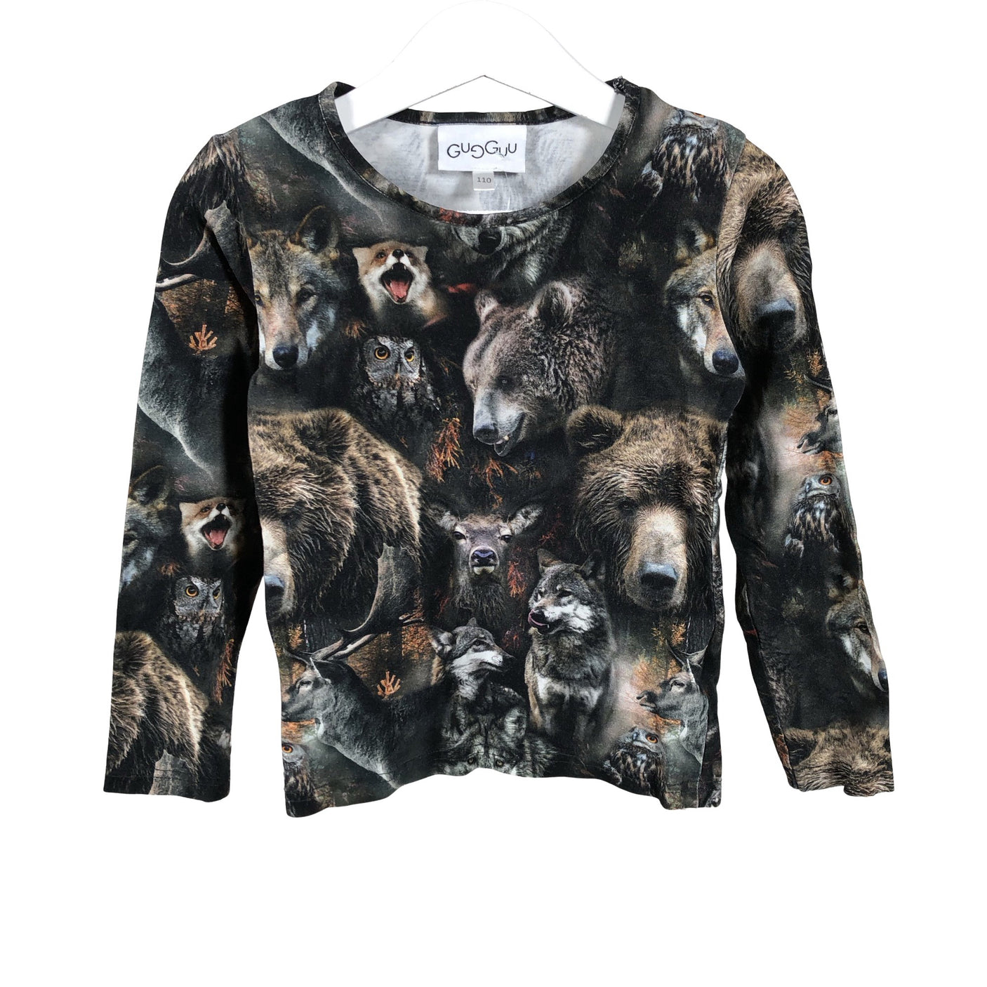 Unisex Gugguu - Trikotaažist pluus, suurus 104 - 110 - Hall (2)