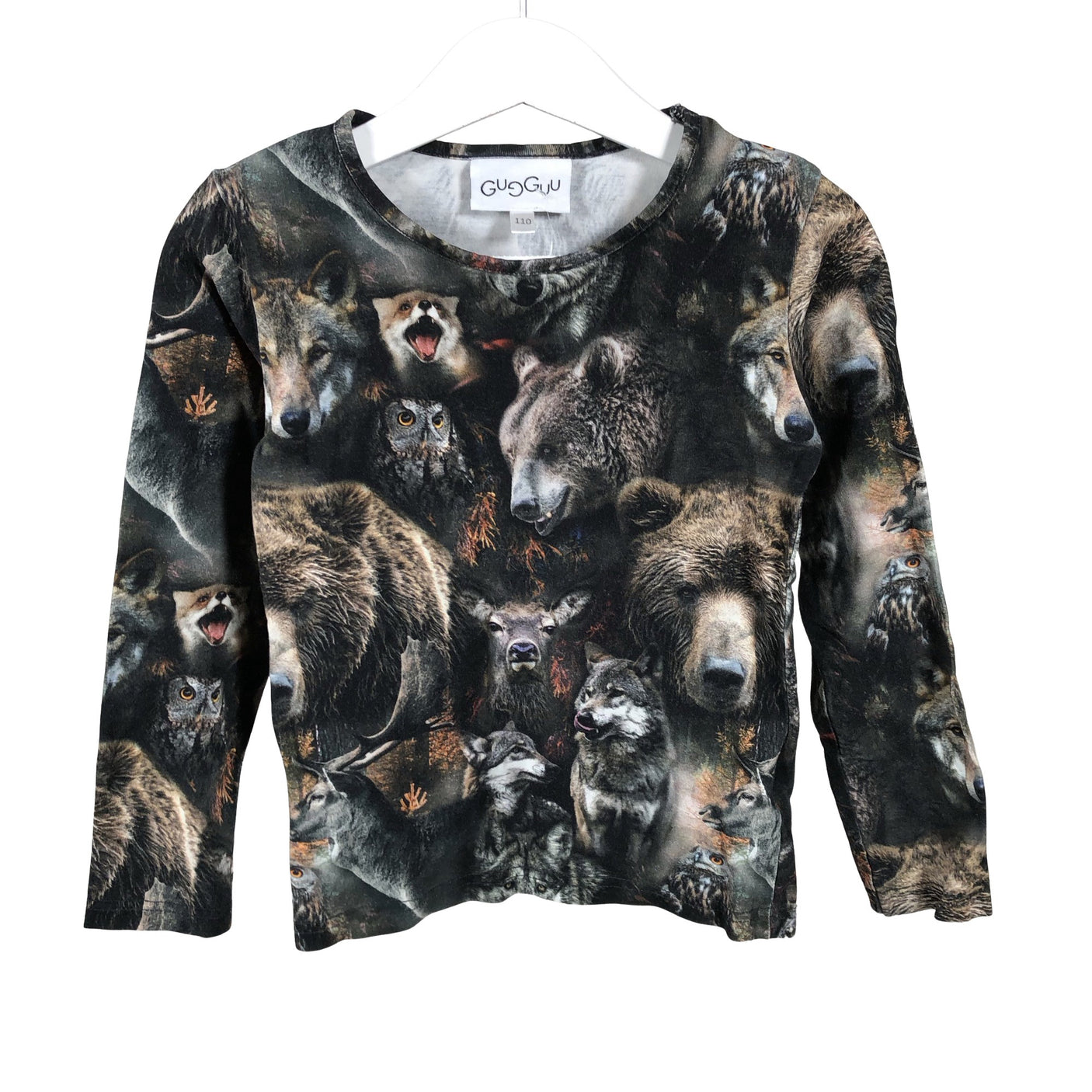 Unisex Gugguu - Trikotaažist pluus, suurus 104 - 110 - Hall (1)