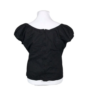 Unisex Hell Bunny - Lühikeste käistega pluus, suurus 48 - Must (2)