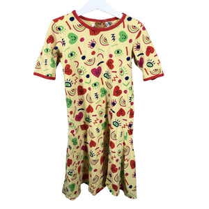 Unisex me&i - Trikotaažist kleit, suurus 122 - 128 - Kollane (1)