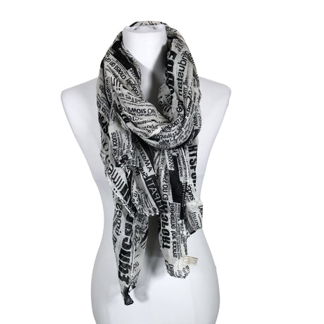 Unisex Cream - Õhuke sall, suurus Midi - Valge (2)