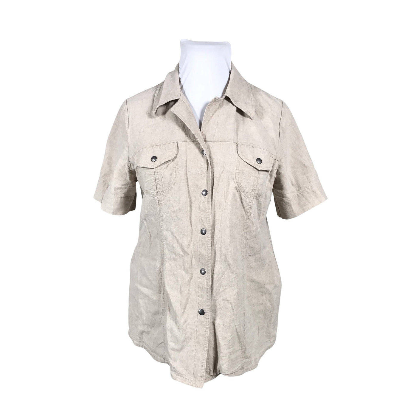 Unisex Godske - Lühikeste käistega pluus, suurus 44 - Beige (1)