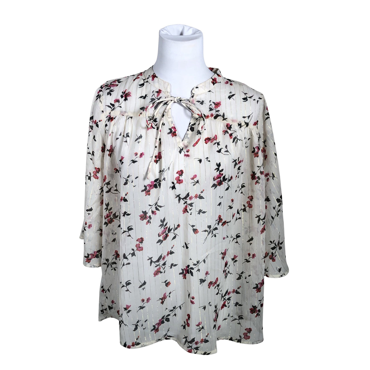 Unisex Kaffe - Lühikeste käistega pluus, suurus 38 - Beige (1)