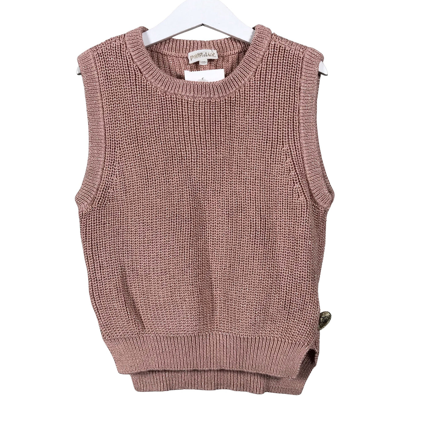 Unisex POMPdeLUX - Kootud vest, suurus 134 - 140 - Heleroosa (1)