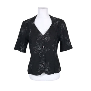 Unisex Ted Nicol - Lühikeste käistega pluus, suurus 40 - Must (1)