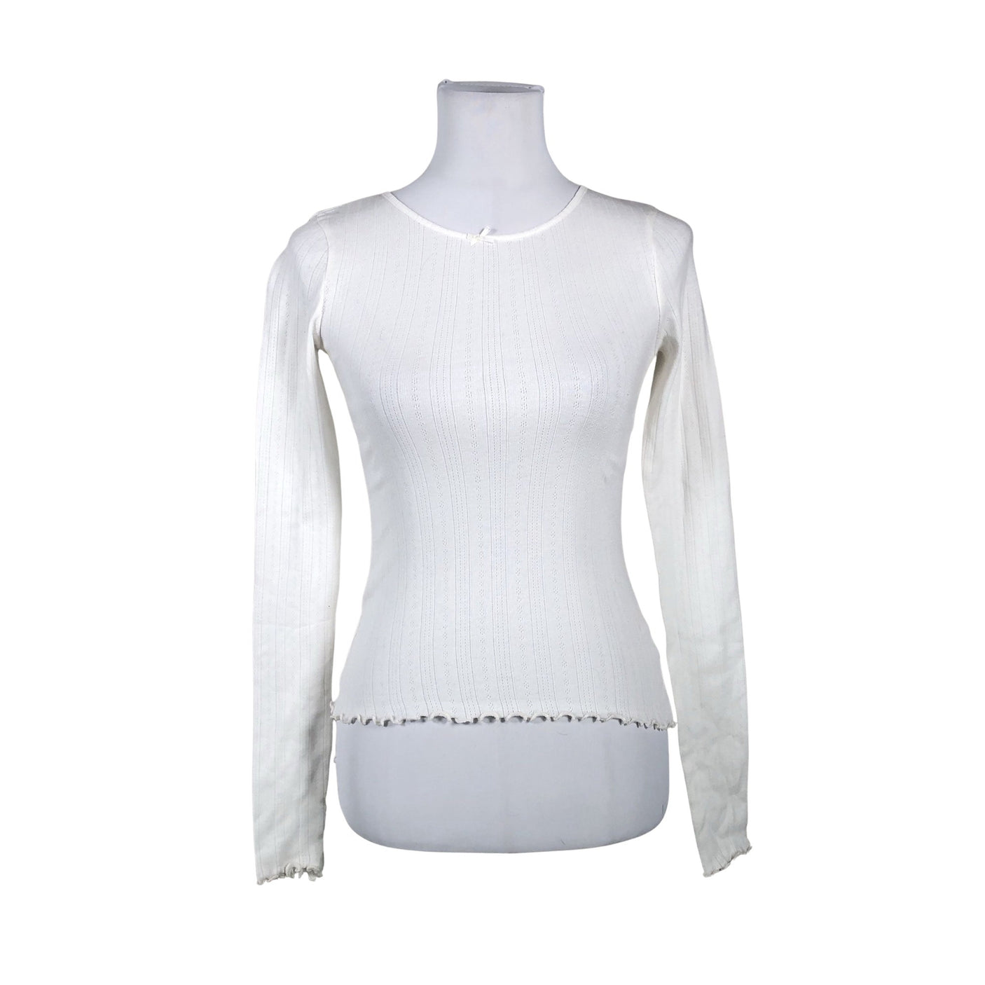 Unisex Lindex - Trikotaažist pluus, suurus 32 - Valge (1)