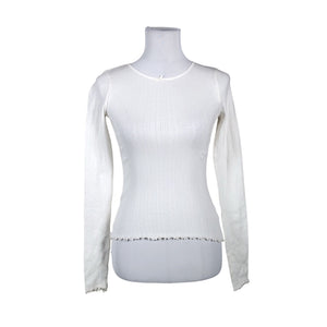 Unisex Lindex - Trikotaažist pluus, suurus 32 - Valge (1)