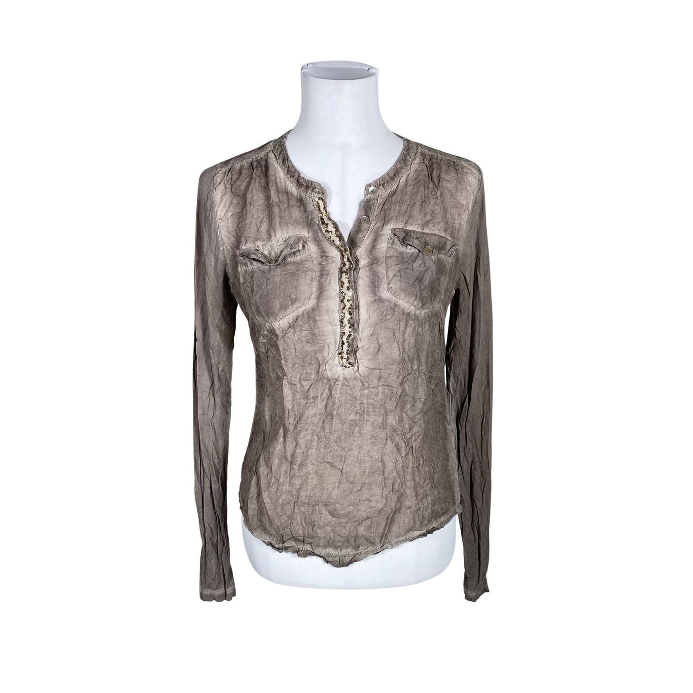 Unisex Cream - Trikotaažist pluus, suurus 38 - Pruun (1)