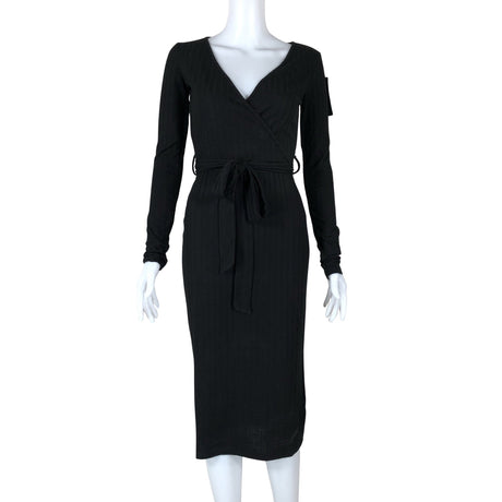 Unisex Na-KD - Trikotaažist kleit, suurus 34 - Must ()