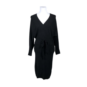 Unisex Chica London - Kootud kleit, suurus 40 - Must (1)