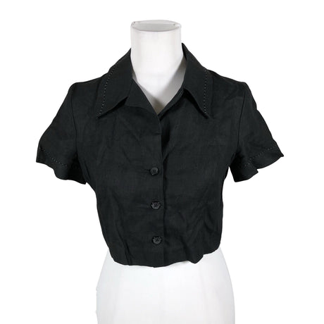 Unisex She - Lühikeste käistega pluus, suurus 36 - Must ()