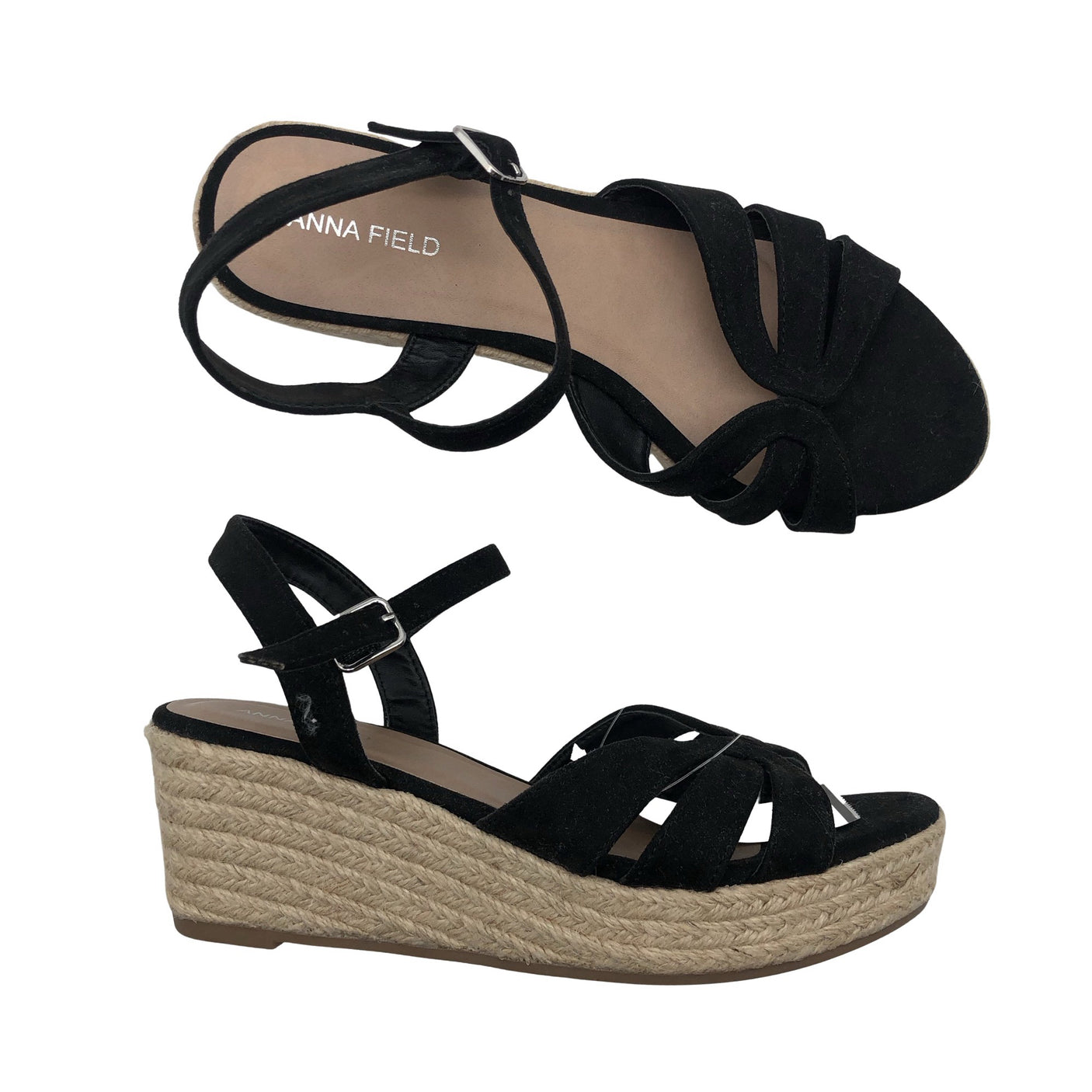 Unisex Anna Field - Kiilkontsaga rihmikud, suurus 38 - Must (1)