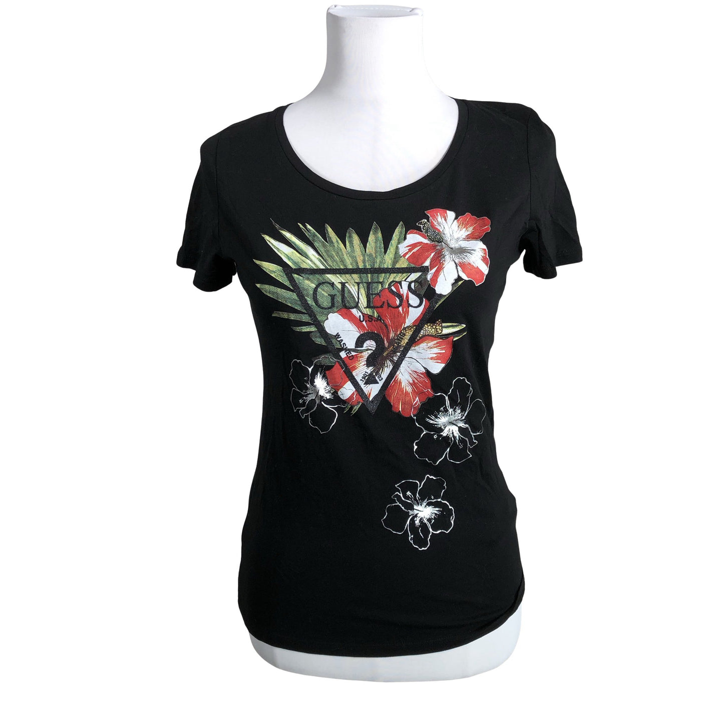 Unisex Guess - T-särk, suurus 38 - Must (1)