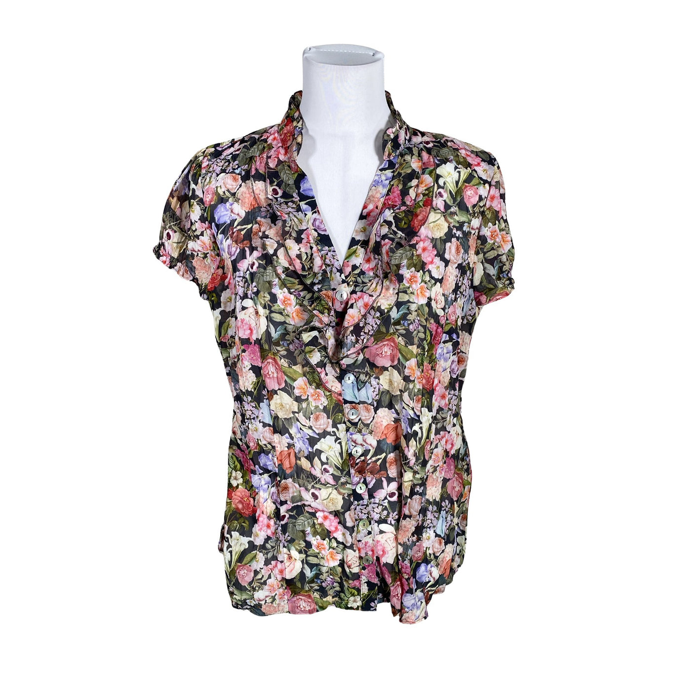 Unisex Taifun - Lühikeste käistega pluus, suurus 40 - Must (1)