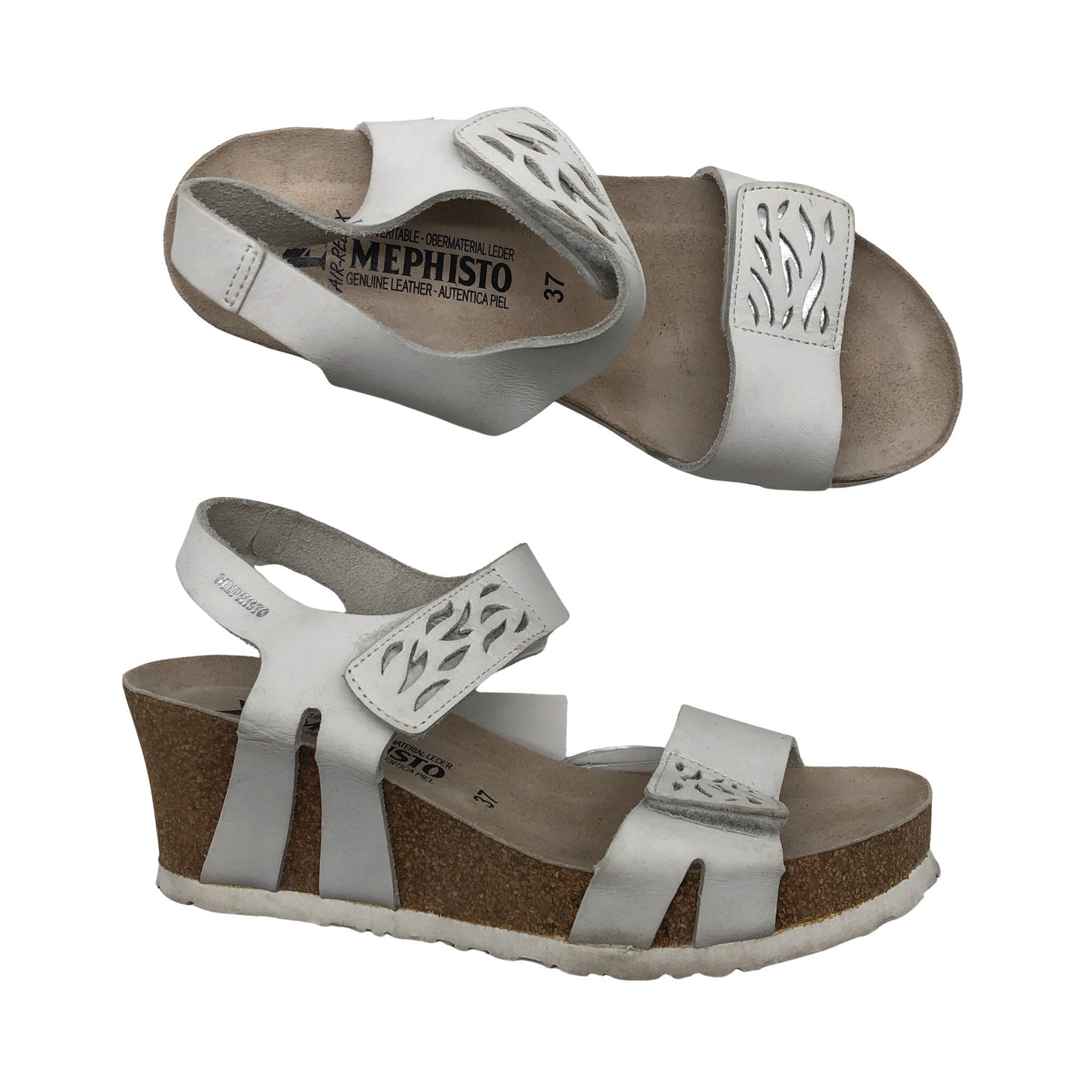 Unisex Mephisto - Kiilkontsaga rihmikud, suurus 37 - Valge (2)