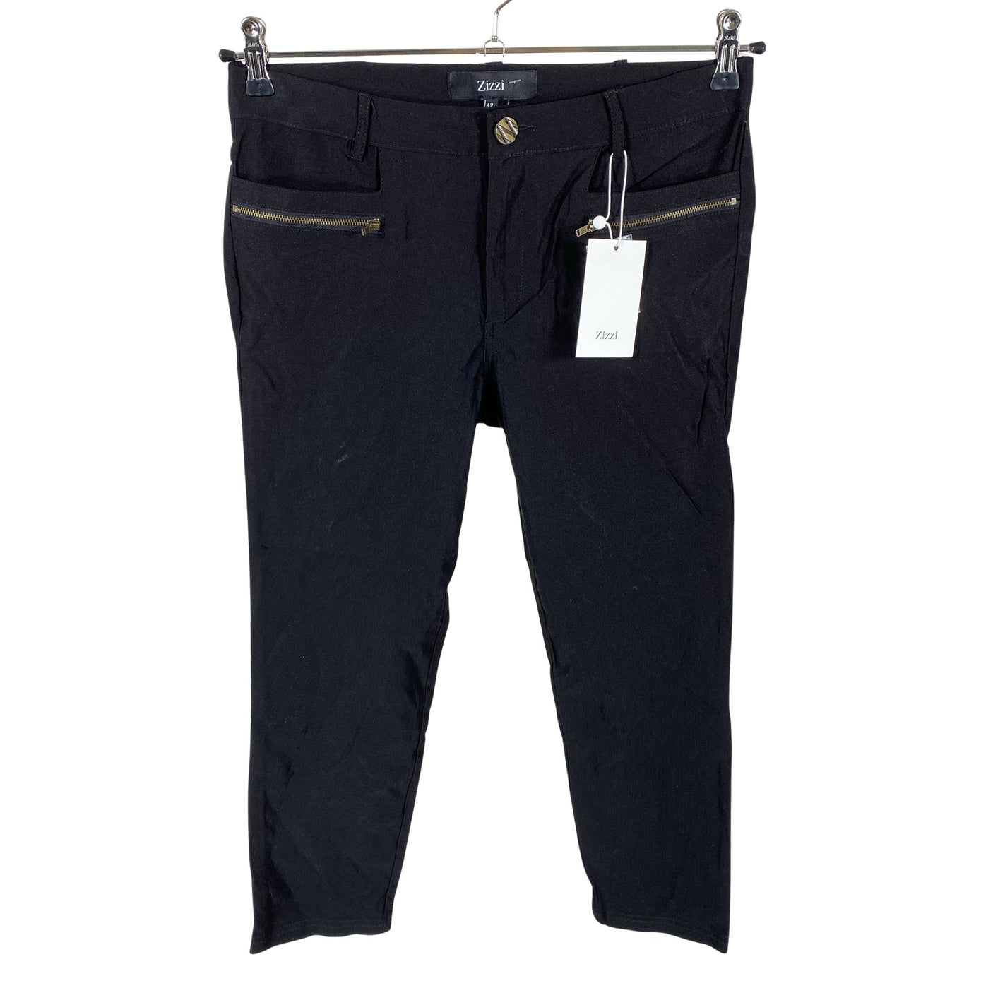 Unisex Zizzi - Mittevenivad poolpikad püksid, suurus 40 - Must (1)