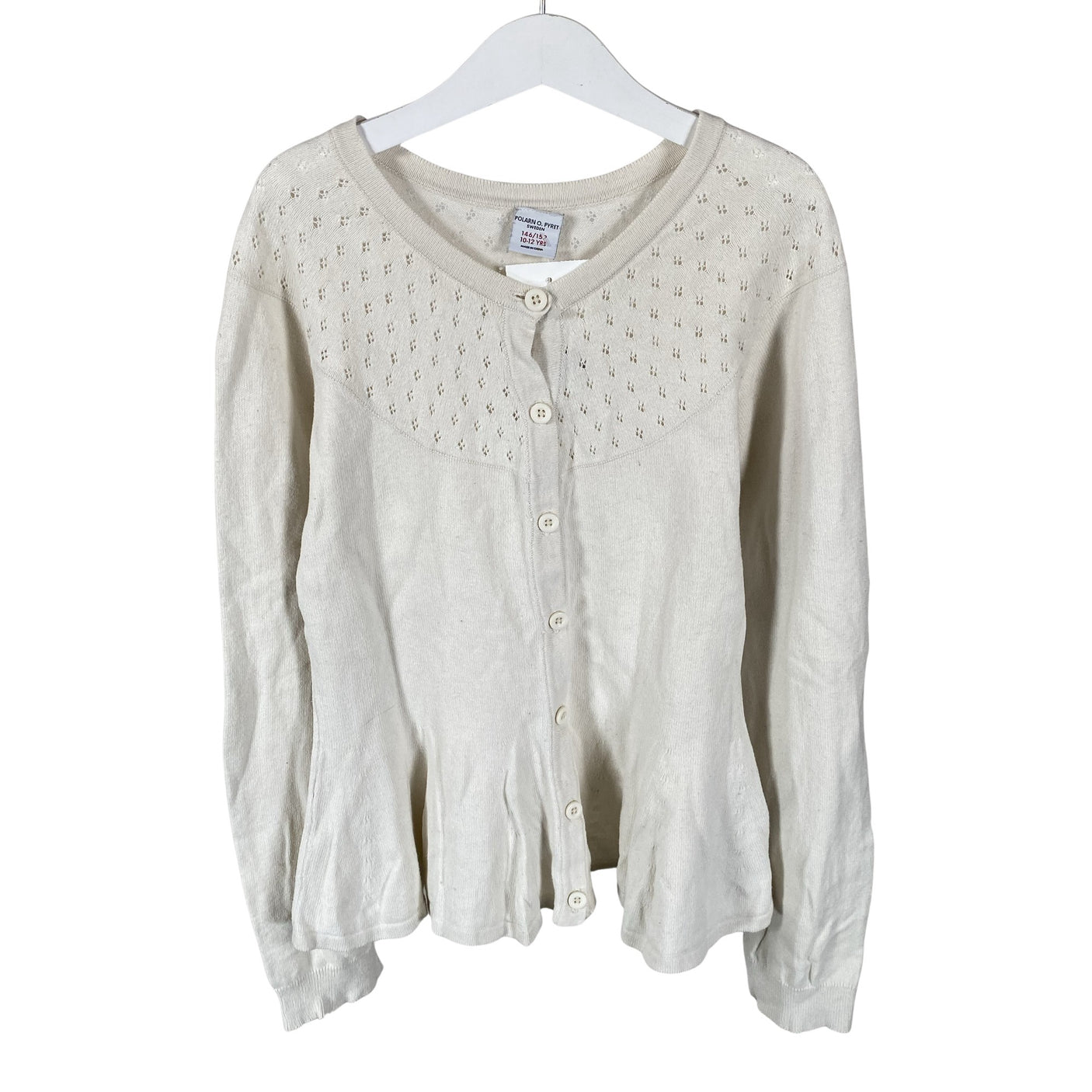 Unisex Polarn O. Pyret - Kardigan, suurus 146 - 152 - Looduslik valge (1)