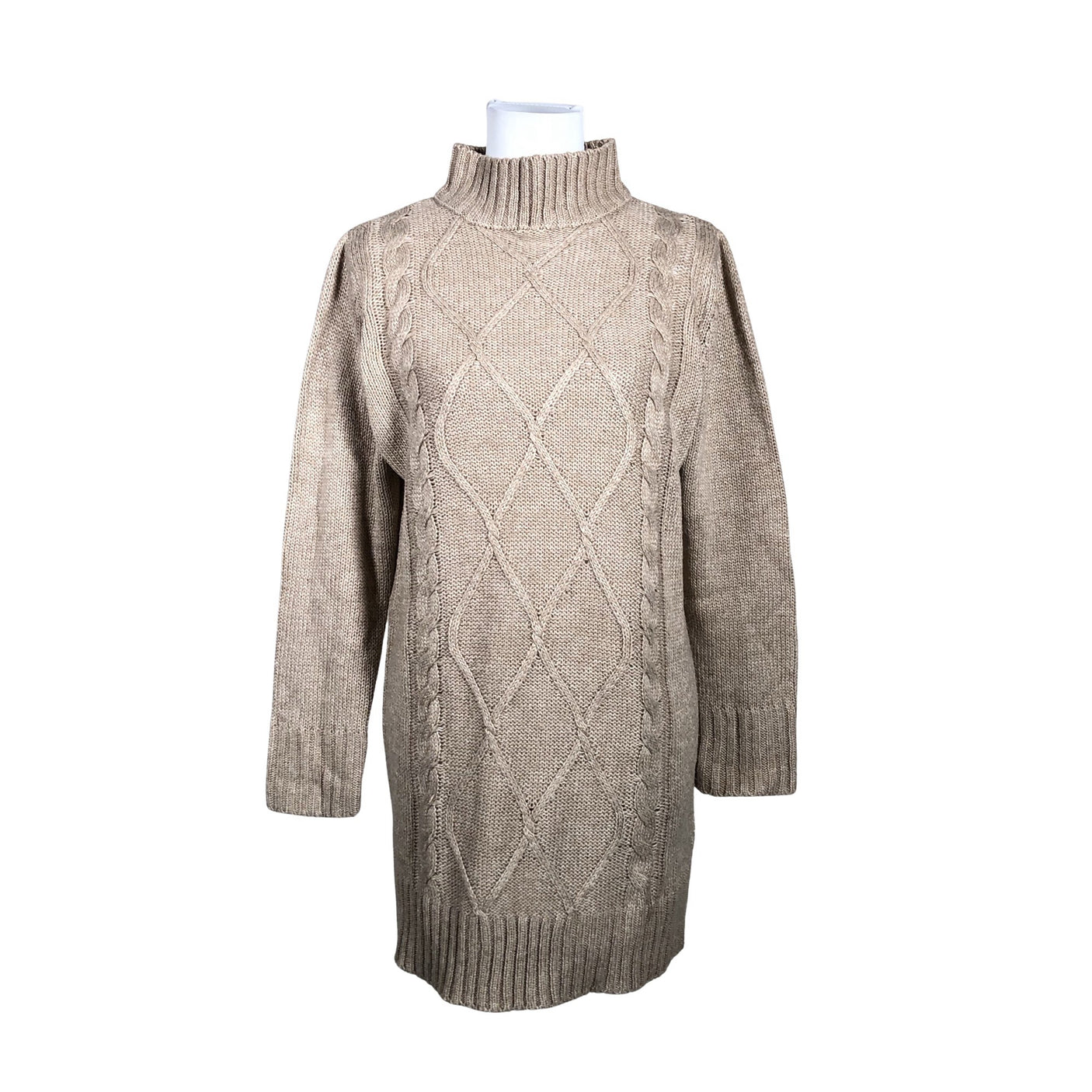 Unisex Happy Holly - Kootud kleit, suurus 36 - Beige (1)