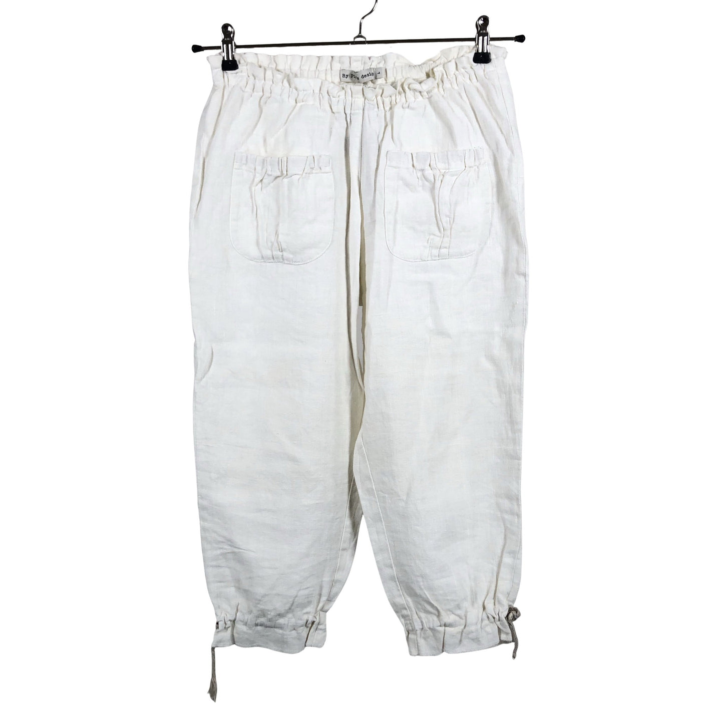 Unisex Bypias - Mittevenivad poolpikad püksid, suurus 40 - Valge (1)