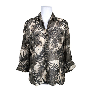 Unisex Gerry Weber - Lühikeste käistega pluus, suurus 40 - Pruun (1)