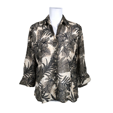 Unisex Gerry Weber - Lühikeste käistega pluus, suurus 40 - Pruun ()