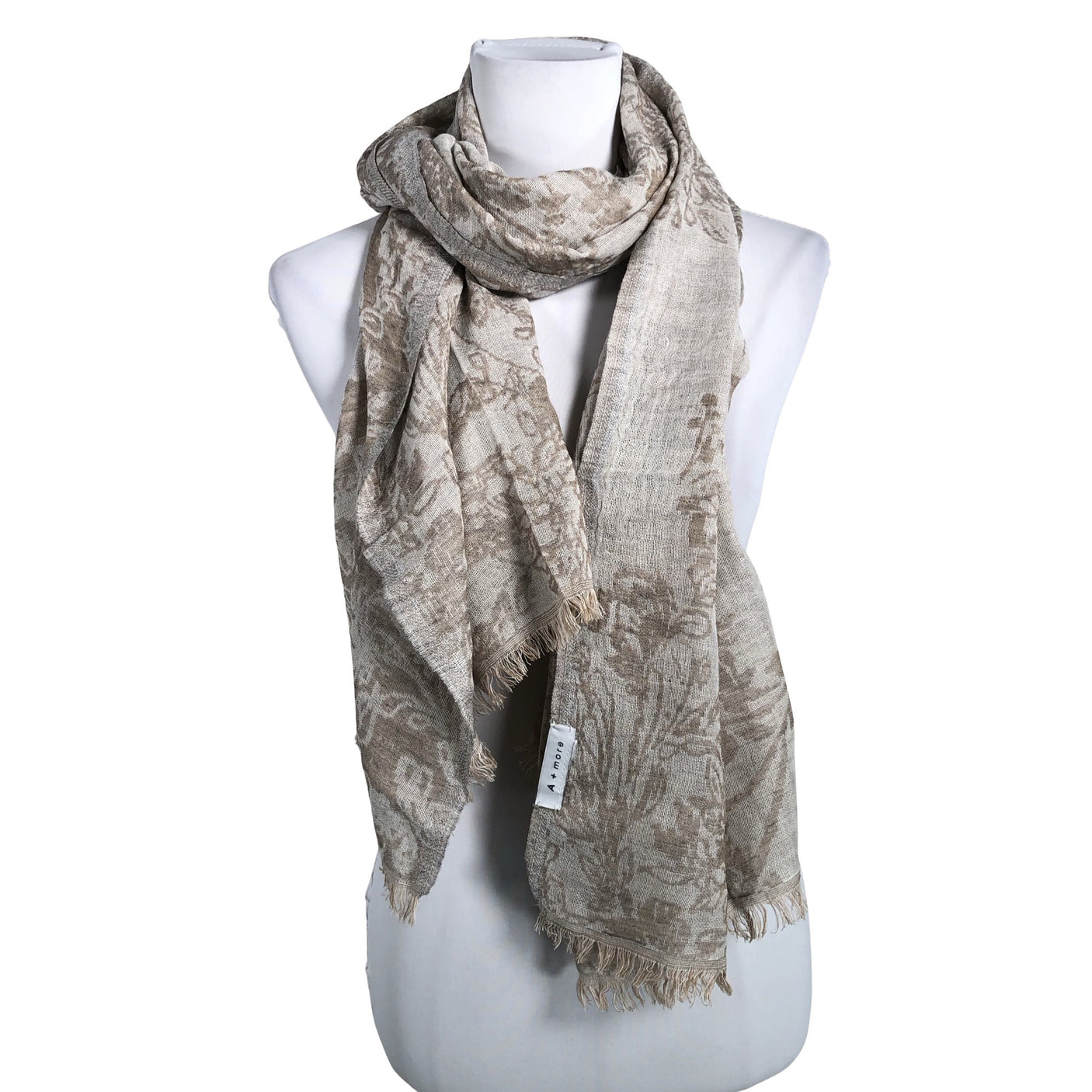 Unisex A+more - Õhuke sall, suurus Midi - Beige (1)