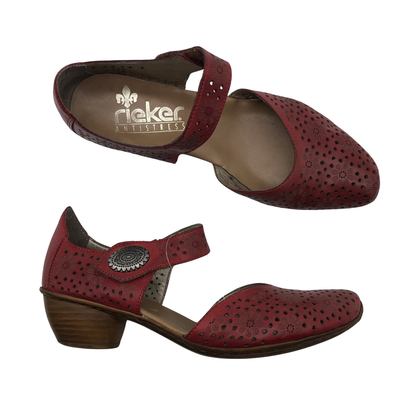 Unisex Rieker - Kontsaga rihmikud, suurus 37 - Punane (2)