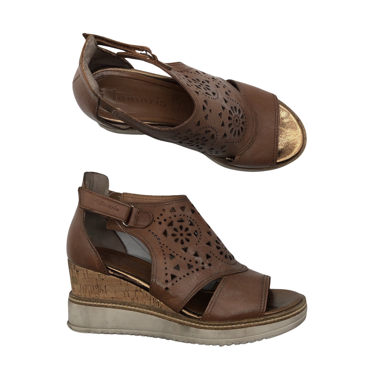 Unisex Tamaris - Kiilkontsaga rihmikud, suurus 37 - Pruun (1)