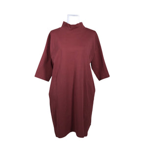 Unisex Puuvillatehdas - Dressikangast kleit, suurus 40 - Veinipunane (1)