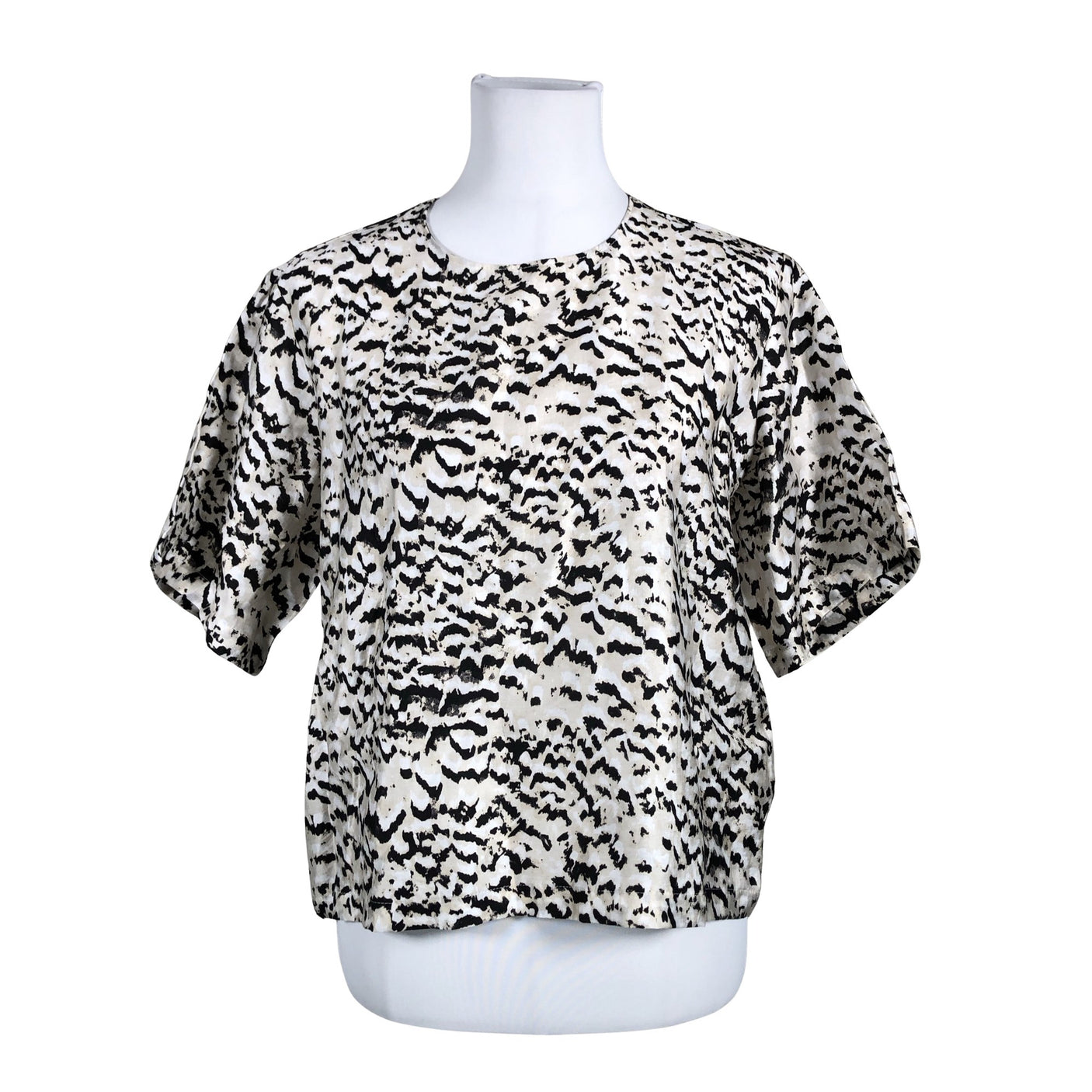 Unisex MSCH Copenhagen - Lühikeste käistega pluus, suurus 34 - Beige (1)