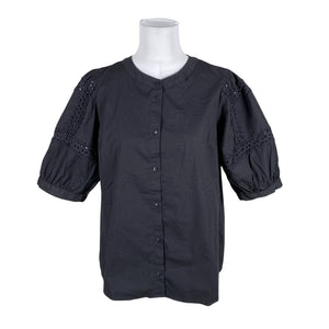 Unisex MSCH Copenhagen - Lühikeste käistega pluus, suurus 38 - Must (1)