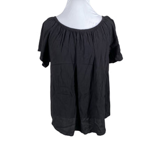 Unisex Zizzi - Lühikeste käistega pluus, suurus 46 - Must (1)