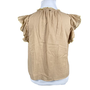 Unisex Mos Mosh - Lühikeste käistega pluus, suurus 36 - Pruun (2)