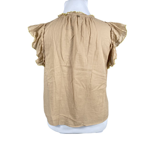 Unisex Mos Mosh - Lühikeste käistega pluus, suurus 36 - Pruun (2)
