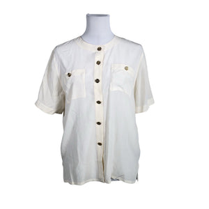 Unisex Stockmann Silk - Lühikeste käistega pluus, suurus 40 - Looduslik valge (1)