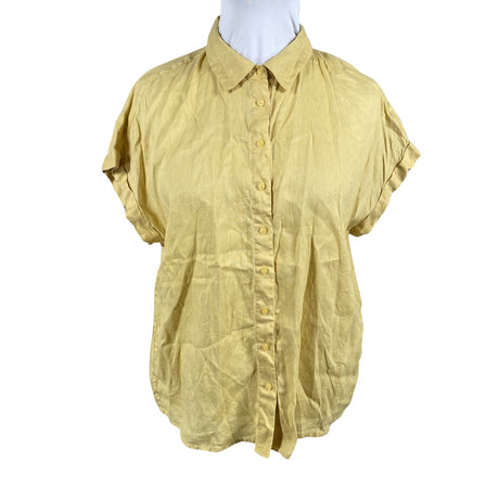Unisex Essentials by Stockmann - Lühikeste käistega pluus, suurus 42 - Kollane ()
