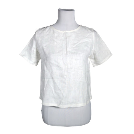 Unisex Linen Handmade Studio - Lühikeste käistega pluus, suurus 36 - Valge ()