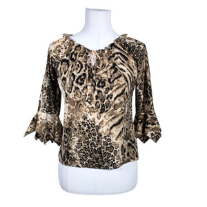 Unisex R.Leezio - Trikotaažist pluus, suurus 38 - Pruun (1)