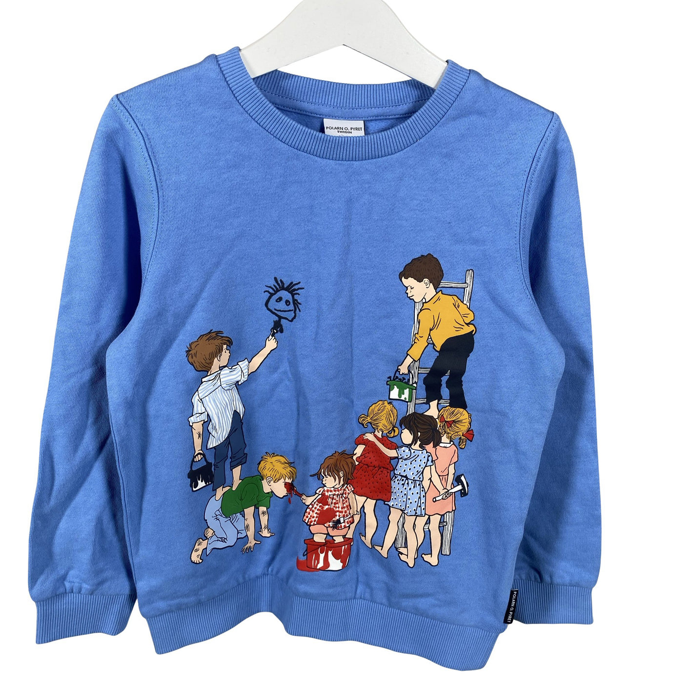 Unisex Polarn O. Pyret - Dressikangast pluus, suurus 104 - 110 - Sinine (1)