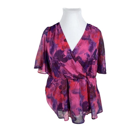 Unisex Zizzi - Lühikeste käistega pluus, suurus 46 - Heleroosa ()